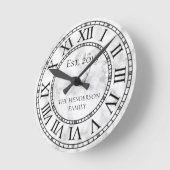 Elegant Modern White Marble Custom Ronde Klok (Hoek)