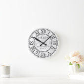 Elegant Modern White Marble Custom Ronde Klok (Huis)