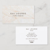 Elegant modern White Marble Professional Business Visitekaartje (Voorkant / Achterkant)