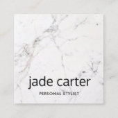 Elegant Modern White Marble Professional Vierkante Visitekaartje (Voorkant)
