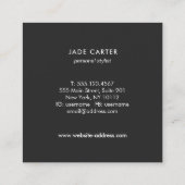 Elegant Modern White Marble Professional Vierkante Visitekaartje (Achterkant)