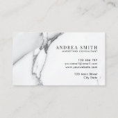 Elegant Modern White Marble Professional Visitekaartje (Achterkant)