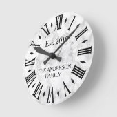 Elegant Modern White Marble Ronde Klok (Hoek)