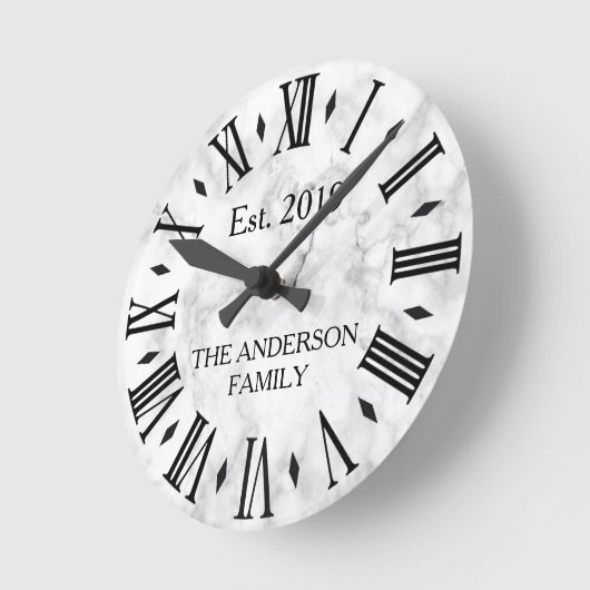 Elegant Modern White Marble Ronde Klok (Hoek)