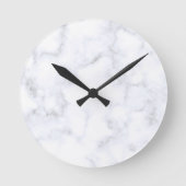 Elegant Modern White Marble Ronde Klok (Voorkant)