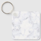 Elegant Modern White Marble Sleutelhanger (Voorkant)