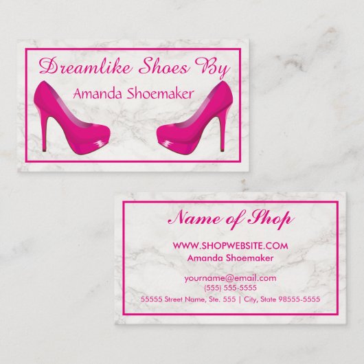 Elegant Modern White Marble Visitekaartje (Voorkant / Achterkant)