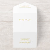 Elegant Modern White Minimalist Wedding All In One Uitnodiging (Buiten)