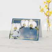 Elegant Modern White Orchids Flowers Golden Lijst Kaart (Gele Bloem)