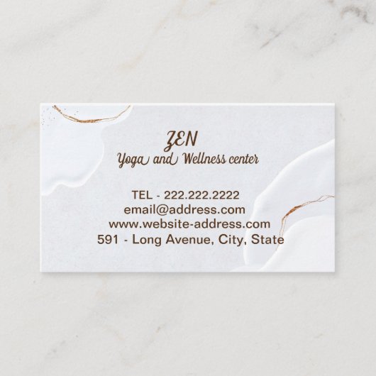 ELEGANT MODERN WHITE PROFESSIONAL YOGA WELLNESS BU VISITEKAARTJE (Achterkant)