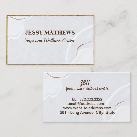 ELEGANT MODERN WHITE PROFESSIONAL YOGA WELLNESS BU VISITEKAARTJE (Voorkant / Achterkant)