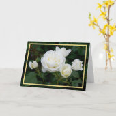Elegant modern White Roses Flowers Lijst Kaart (Gele Bloem)