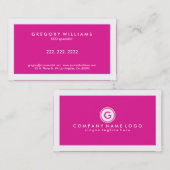 Elegant Modern White & Roze SEO Specialist Visitekaartje (Voorkant / Achterkant)