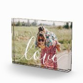 Elegant Modern White Script Love Fotoblokken (Rechts)