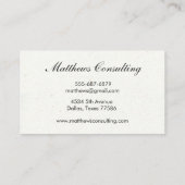 Elegant modern White Simple Script Monogram Visitekaartje (Achterkant)