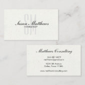 Elegant modern White Simple Script Monogram Visitekaartje (Voorkant / Achterkant)