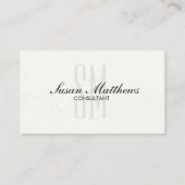 Elegant modern White Simple Script Monogram Visitekaartje (Voorkant)