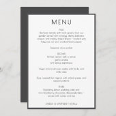 Elegant Modern White Simple Wedding Menu Card Kaart (Voorkant / Achterkant)