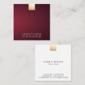 Elegant modern wijngradiënt Gold Loyalty Punch Vierkante Visitekaartje (Voorkant / Achterkant)