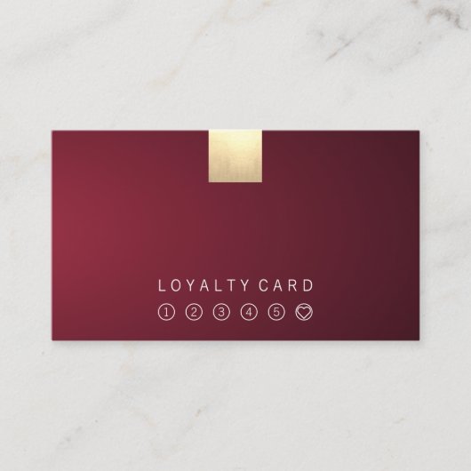 Elegant modern wijngradiënt Gold Loyalty Punch Visitekaartje (Voorkant)