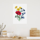 Elegant Modern  Wildbloemen Poppy Daisy Poster (Keuken)