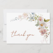 Elegant Modern Wildflower Baby shower Bedankkaart (Voorkant)