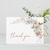 Elegant Modern Wildflower Baby shower Bedankkaart (Staand voorkant)