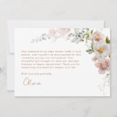 Elegant Modern Wildflower Baby shower Bedankkaart (Achterkant)