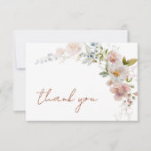 Elegant Modern Wildflower Baby shower Bedankkaart (Voorkant)