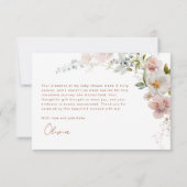 Elegant Modern Wildflower Baby shower Bedankkaart (Achterkant)