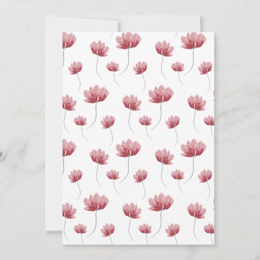 Elegant modern wildflower baby shower Invitation Kaart (Achterkant)