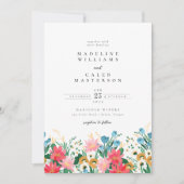 Elegant Modern Wildflower Flower Garden Wedding Kaart (Voorkant)