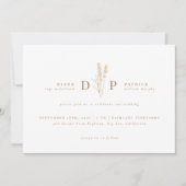 Elegant Modern Wildflower Initiaal Wedding Kaart (Voorkant)