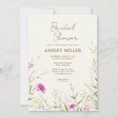 Elegant Modern Wildflower Off-White Vrijgezellenfe Kaart (Voorkant)