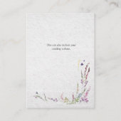 Elegant modern Wildflower script bruiloft Informatiekaartje (Achterkant)