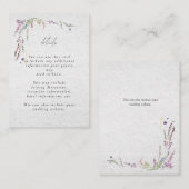 Elegant modern Wildflower script bruiloft Informatiekaartje (Voorkant / Achterkant)