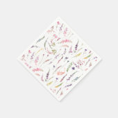 Elegant Modern Wildflower Waterverf Wedding Servet (Hoek)