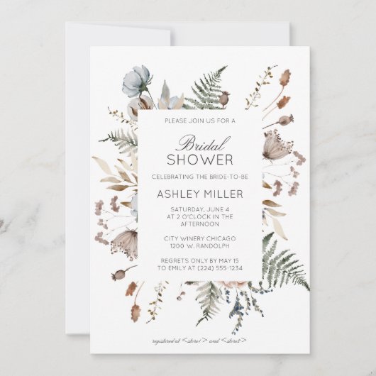 Elegant Modern Wildflower Wedding Vrijgezellenfees Kaart (Voorkant)