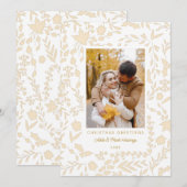 Elegant Modern Winter Botanisch Foto Gold Feestdagenkaart (Voorkant / Achterkant)