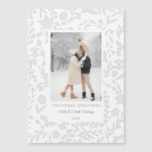 Elegant Modern Winter Botanische foto-Zilver