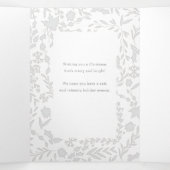 Elegant Modern Winter Botanische foto-Zilver Drieluik Kaart (Binnenkant midden)