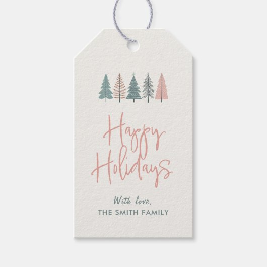 Elegant Modern Winter Happy Holidays Cadeaulabel (Voorkant)