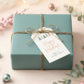 Elegant Modern Winter Happy Holidays Cadeaulabel