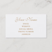 Elegant Modern wit blauw goud marmeren patroon Visitekaartje (Achterkant)