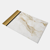 Elegant modern wit crème goud marmeren patroon deurmat (Schuin)