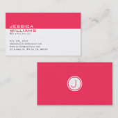 Elegant modern wit & diep roze SEO-specialist Visitekaartje (Voorkant / Achterkant)