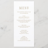 Elegant Modern Wit Eenvoudig Bruiloft Menu (Voorkant)