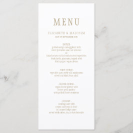 Elegant Modern Wit Eenvoudig Bruiloft Menu