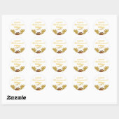 Elegant Modern Wit en goud Happy Retirement Ronde Sticker (Vel)