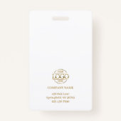 Elegant Modern Wit Goud Eenvoudige Medewerker Foto Badge (Achterkant)